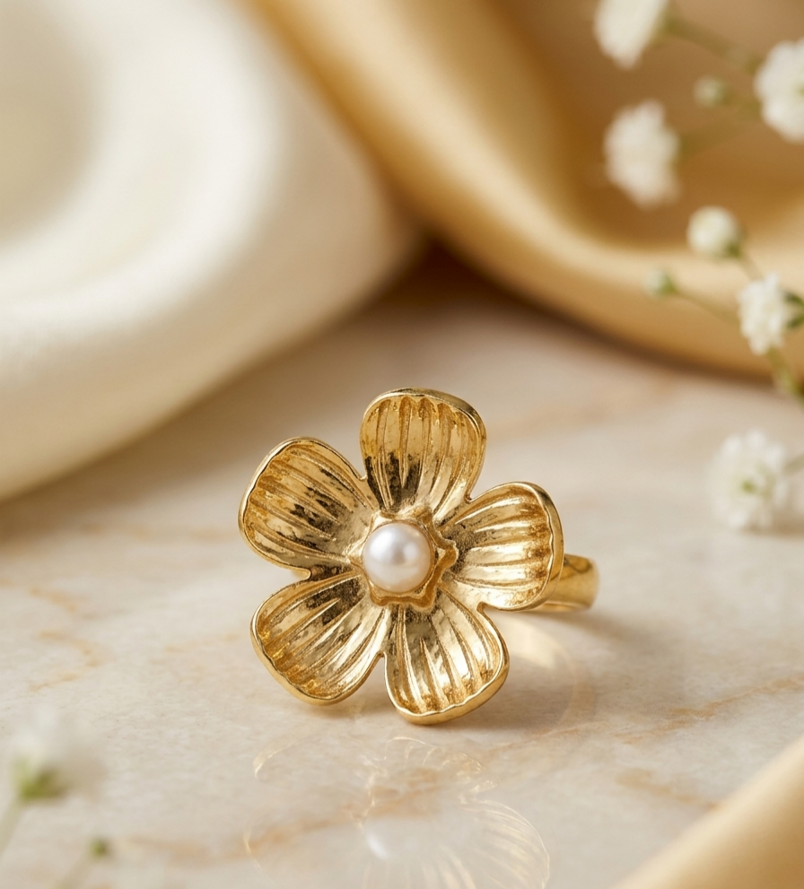 Floral Pearl Ring