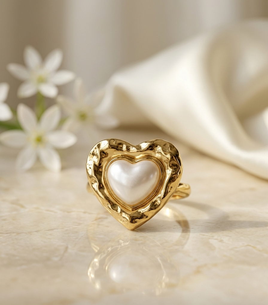 Pearl Heart Ring