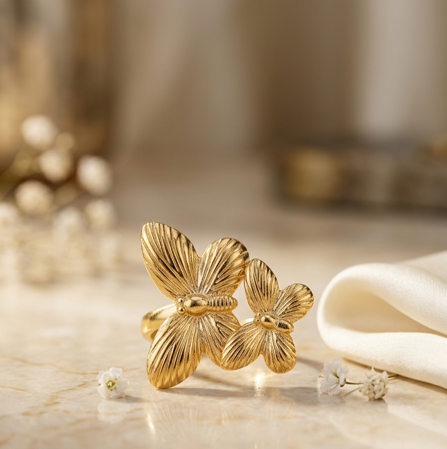 Twin Butterfly Ring
